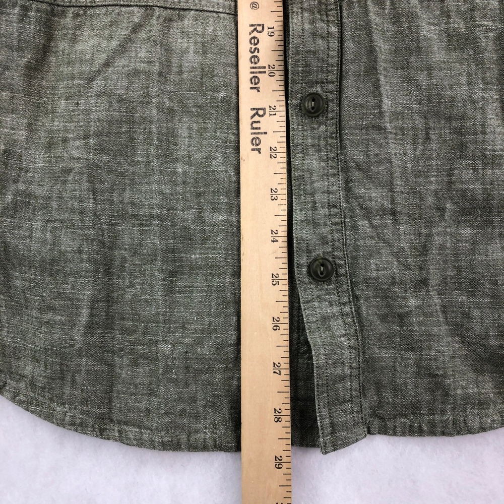 Mountain Hardwear Mens M Green Linen Blend Long Sleeve Button Up Shirt - Picture 9 of 14